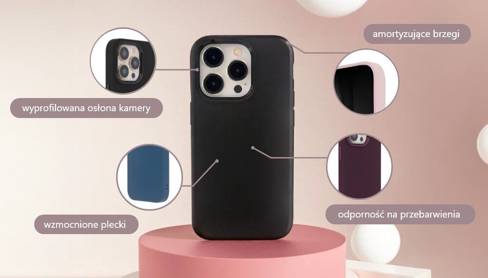Etui TECTO SHIELD Satin Elegant bezpieczny telefon tpu wysoka jakosc amortyzacja uderzenia