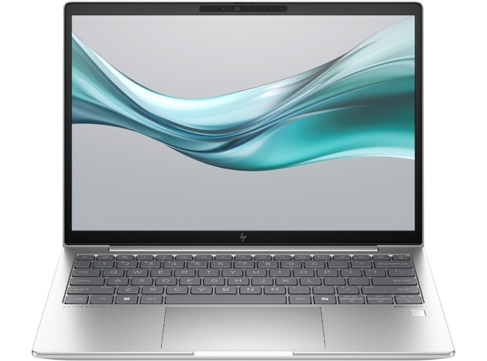 Laptop HP EliteBook 630 G11 Zdjęcie laptopa od przodu z otwartym ekranem, widoczną klawiaturą, touchpadem i czytnikiem linii papilarnych, funkcje, podświetlana klawiatura, czytnik linii papilarnych, kamera internetowa