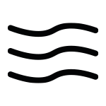 suszenie Czarny symbol z trzema falistymi liniami ułożonymi poziomo.