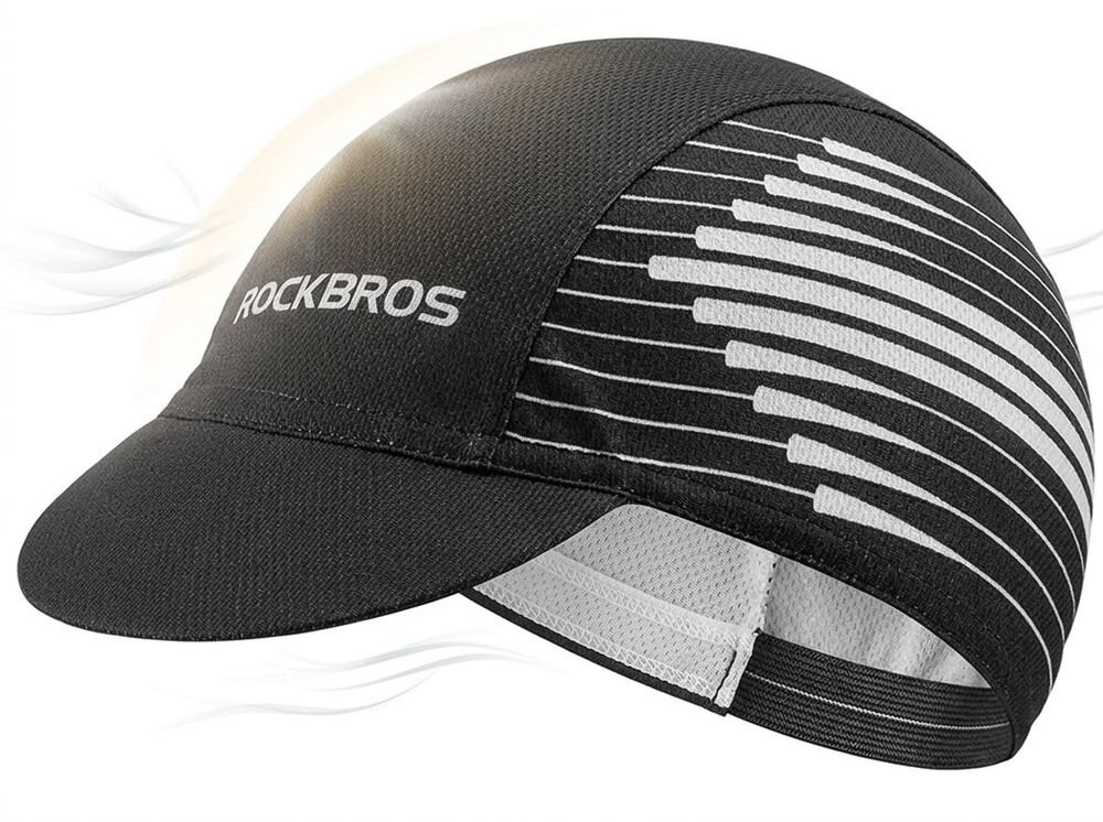 Czapka kolarska ROCKBROS MZ10023 Czarny, daszek, słońce, oczy, ochrona, Sportowa czapka pod kask z elastycznym materiałem.