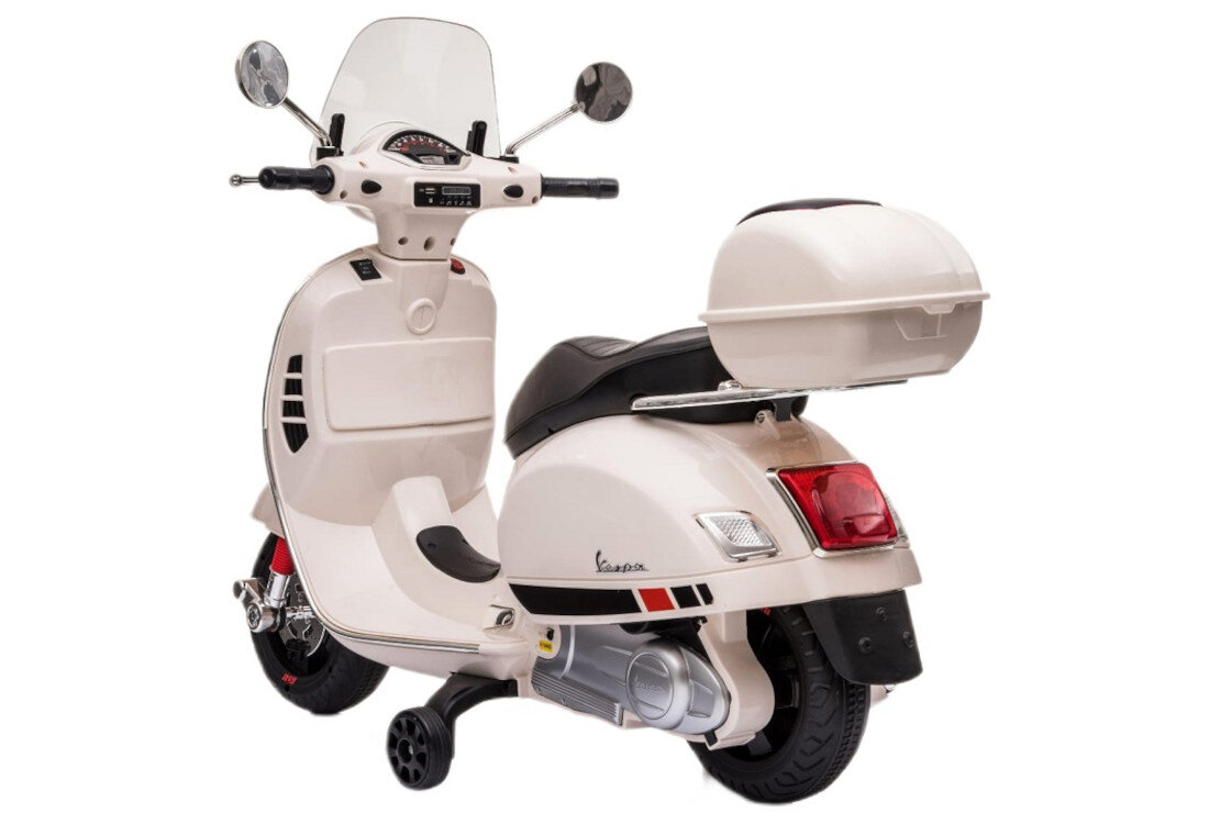 Jeździk SUN BABY Vespa Ecru Bezpieczeństwo Wygod Automatyczny hamuleca pedał gazu Stabilna konstrukcja koła z tworzywa sztucznego wygodne siedzisko zabawa