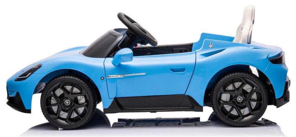 Samochód dla dziecka SUN BABY Maserati GT Cabrio Niebieski Wysoki poziom bezpieczeństwa zdalny pilot kontrola pasy bezpieczeństwa solidna konstrukcja ochrona