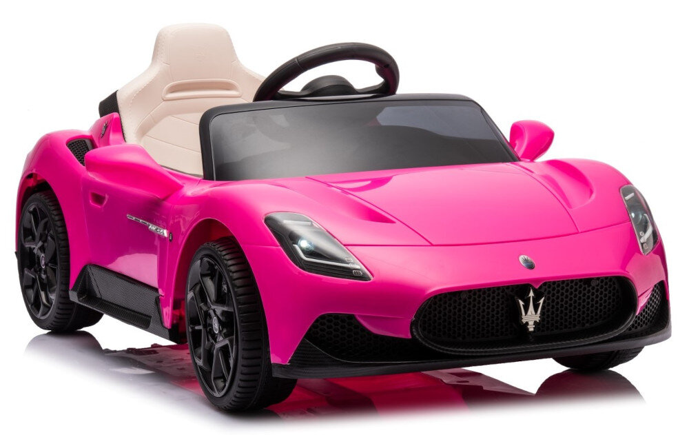 Samochód dla dziecka SUN BABY Maserati GT Cabrio Różowy Stylowy bezpieczny kolor kolorystyka dla dzieci od 3 roku życia wiek prędkość mocny silnik moc