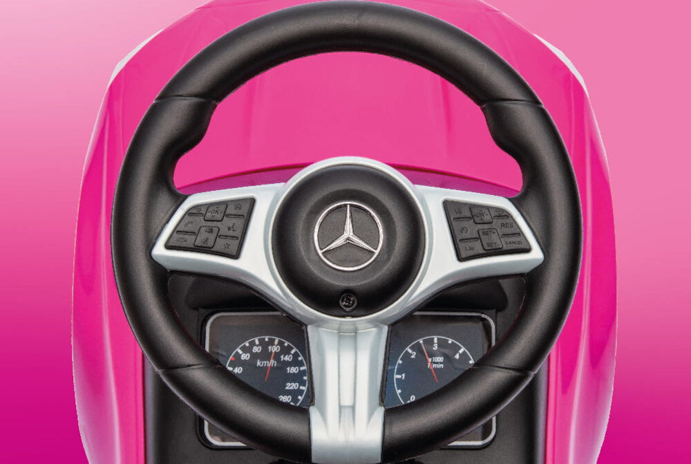Jeździk SUN BABY Mercedes C-Class J05.039.0.5 Różowy Efekty dźwiękowe radość jazda przyciski zabawa wyobraźnia