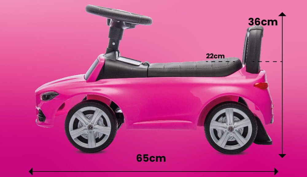 Jeździk SUN BABY Mercedes C-Class J05.039.0.5 Różowy Bezpieczne użytkowanie normy bezpieczeństwa EN71 wiek przeznaczenie wymiary długość szerokość