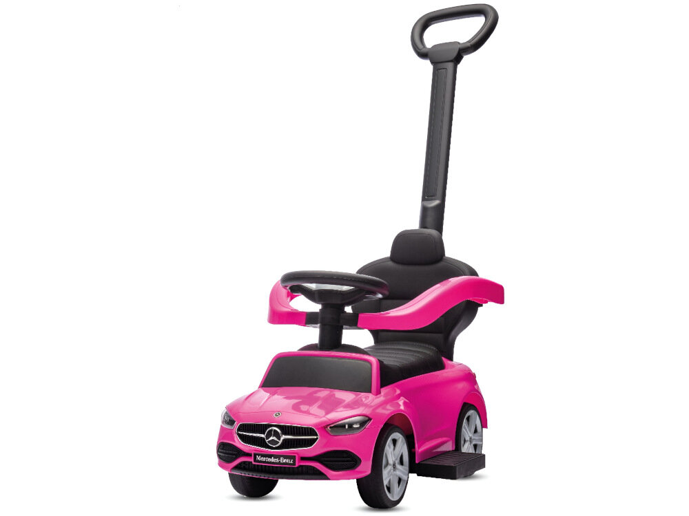 Jeździk SUN BABY Mercedes C-Class J05.040.0.5 Różowy pchacz pelna kontrola nad pojazdem sterowanie nauka jazdy prowadzenia mozna latwo usunac