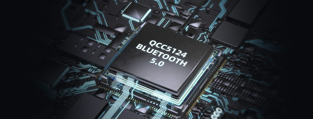 FIIO SP3 BT Bluetooth Qualcomm QCC5124 DSP stabilny dźwięk, wizualizacja układu Bluetooth