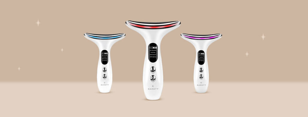 Masażer GARETT BEAUTY Lift Skin Pro Biały terapia światłem LED różne kolory światła światło czerwone regeneracja skóry stymulacja kolagenu światło niebieskie działanie antybakteryjne światło fioletowe poprawa pigmentacji mozliwość dostosowania pielęgnacji jednolity koloryt zdrowy blask