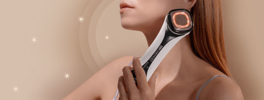Urządzenie do mezoterapii GARETT BEAUTY Calm Skin Biały wibracje soniczne czerwone niebieskie światło LED personalizacja zabiegu niebieskie światło walka z niedoskonałościami czerwone światło stymulacja produkcji kolagenu młodzieńczy blask EMS elektrostymulacja mięśniowa ujędrnienie modelowanie skóry elastyczność cyrkulacja krwi lepsze dotlenienie odżywienie cery