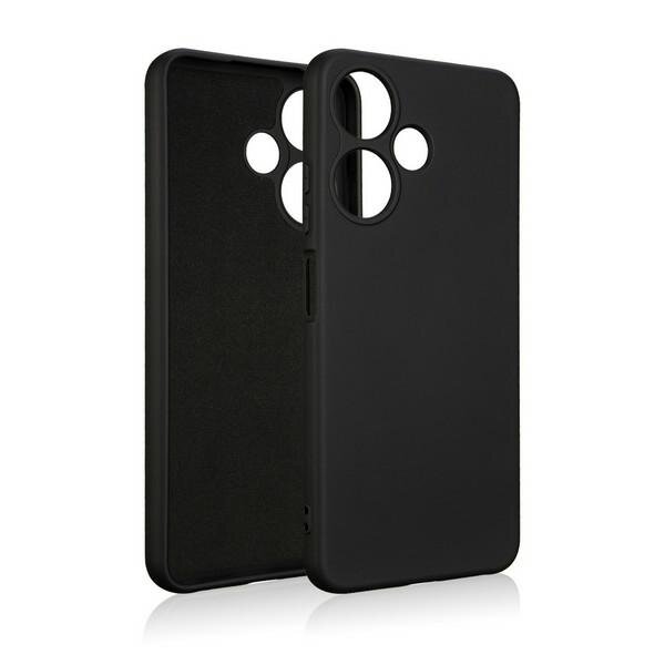 Czarne etui silikonowe z wycięciami na aparat i przyciski, przeznaczone dla telefonu Infinix Hot 30 4G.