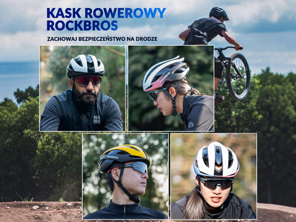 Kask rowerowy ROCKBROS 10110004008 Niebiesko-różowy Szosowy (rozmiar M), kask, rower, szosa, styl, baner reklamowy rockbros o kaskach