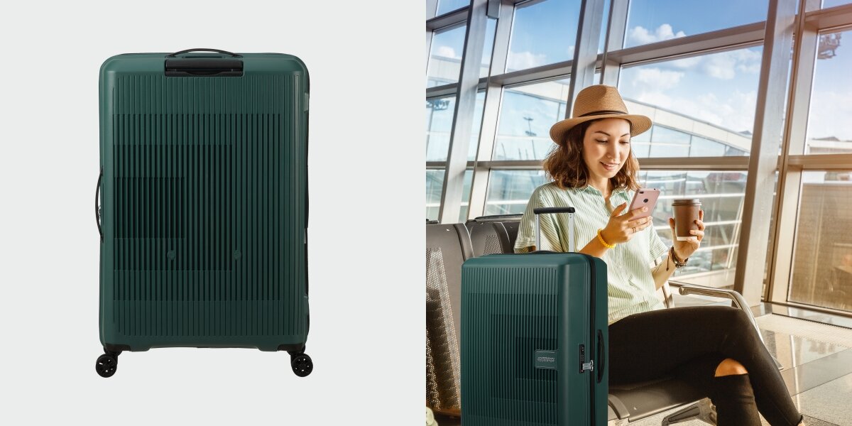 WALIZKA AMERICAN TOURISTER AEROSTEP SPINNER 77 28 DARK FOREST lifestyle lotnisko konieta Styl i elegancja funkcjonalność estetyka elegancki wygląd intensywny kolor ciemnozielony