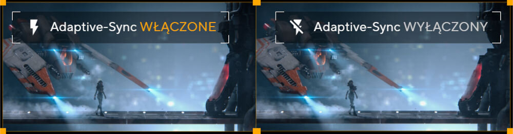 Monitor ASUS TUF Gaming VG27VQM1B 27 cali 1920x1080px 280Hz 1 ms [GTG] Curved porównanie działania gry z Adaptive-Sync i bez niskie opóźnienia