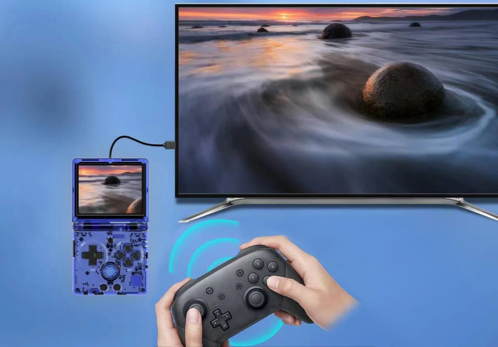 Konsola Anbernic RG35XX złącze HDMI telewizora, monitora lub projektora kabla ze złączem HDMI