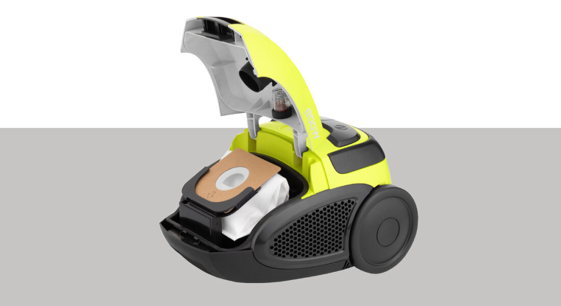 Odkurzacz HYUNDAI VC068G Długa praca bez przerw Pojemny, 2-litrowy worek na kurz Sygnalizacja zapełnienia worka informacja Regulacja mocy ssania na uchwycie rury dostosowanie do różnych powierzchni