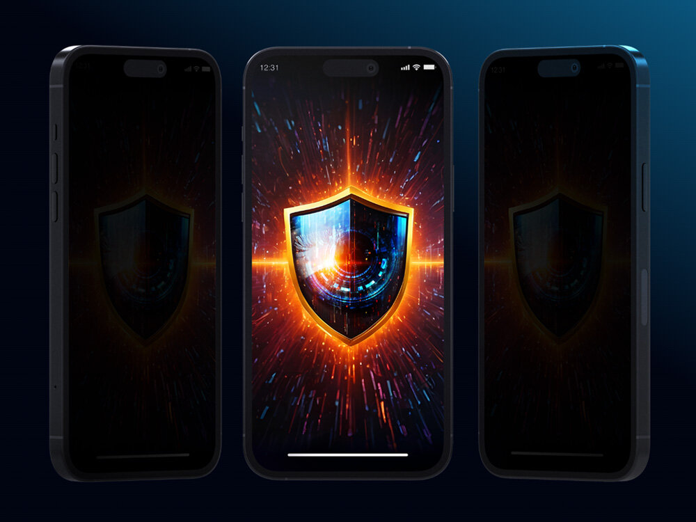 Folia ochronna 3MK Silky Matt Privacy wizualizacja zaciemienia ekranu   