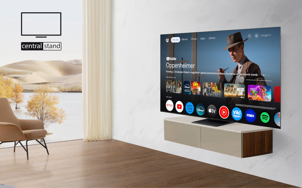 Telewizor TCL 55MQLED85 - regulowana podstawa