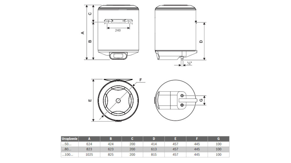 Bojler elektryczny BOSCH TR4000T 80 EBP 80 l łatwt montaż bezpieczeństwo zawór cicha praca