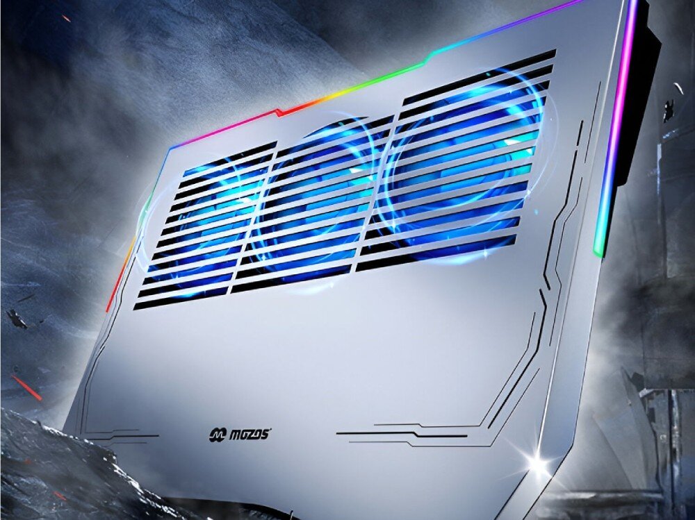 Podstawka chłodząca MOZOS LS6-RGB konstrukcja materiał wentylatory przeznaczenie