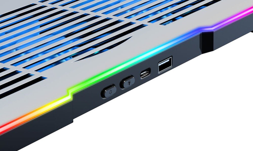 Podstawka chłodząca MOZOS LS6-RGB podświetlenie RGB porty zasilanie podłączenie