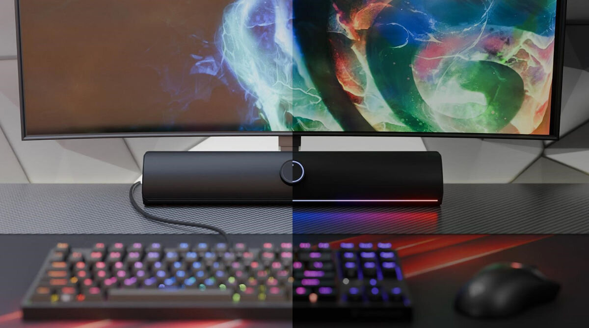 Soundbar komputerowy GENESIS Helium 312BT  klasyczna kolorystyka elegancka obudowa podświetlenie RGB