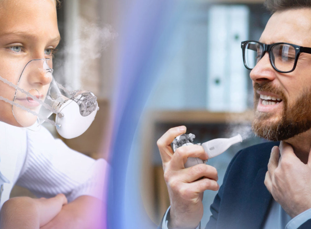 inhalator nebulizator siateczkowy NENO Vapore 0.5 ml/min regulacja prędkości trzy poziomy dostosowanie cząsteczki leku wielkość