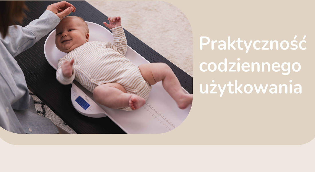 Waga dla niemowląt MOMINI TinyScale łatwe czyszczenie przechowywanie