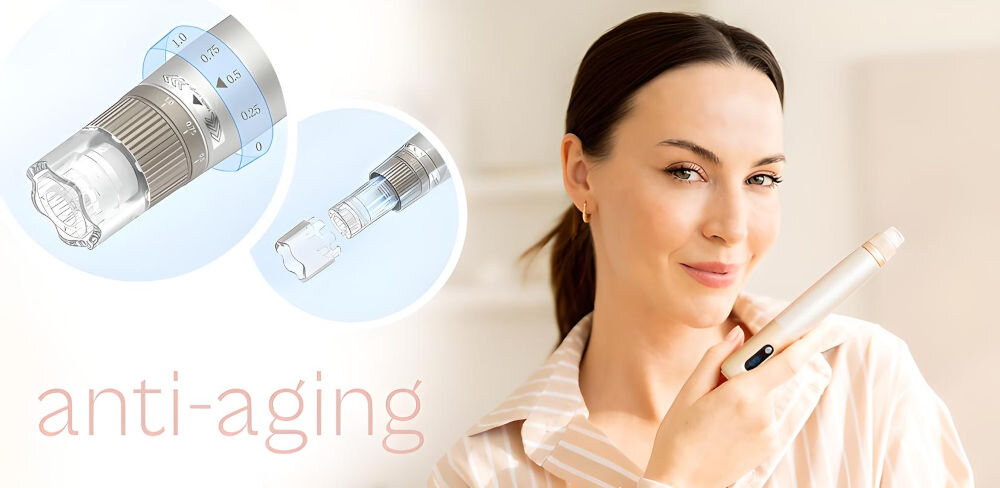 Urządzenie do mezoterapii BEAUTIFLY SkinRenew PRO odpowiedź na problemy starzenie się utrata jędrności przebarwienia zmarszczki trądzik wzbogacona pielęgnacja szerokie spektrum działania piękny design ergonomiczny kształt bezprzewodowa intuicyjna obsługa 