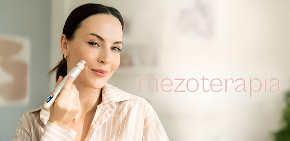 Urządzenie do mezoterapii BEAUTIFLY SkinRenew PRO 6 poziomów mocy pierścienie regulacja głębokiści mikronakłuć dopasowanie zabiegu pulsujące igły stymulacja naturalnych procesów regeneracji skóry mikroiniekcja mikroprądy EMS modelowanie konturów twarzy poprawa jędrnosci kompleksowa pielęgnacja skóry 