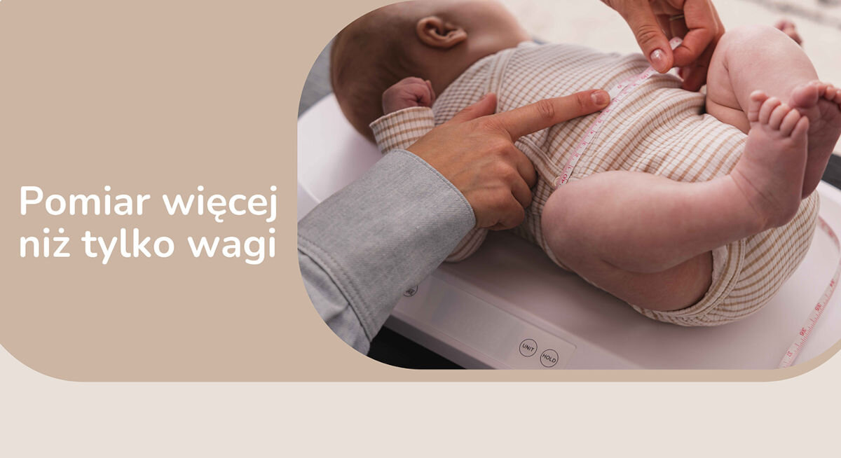 Waga dla niemowląt MOMINI TinyTally mierzenie długości obwodu