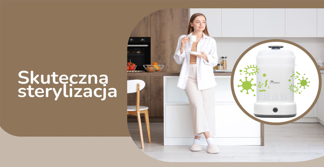 Sterylizator MOMINI QuickSteam zabija wirusy i bakterie