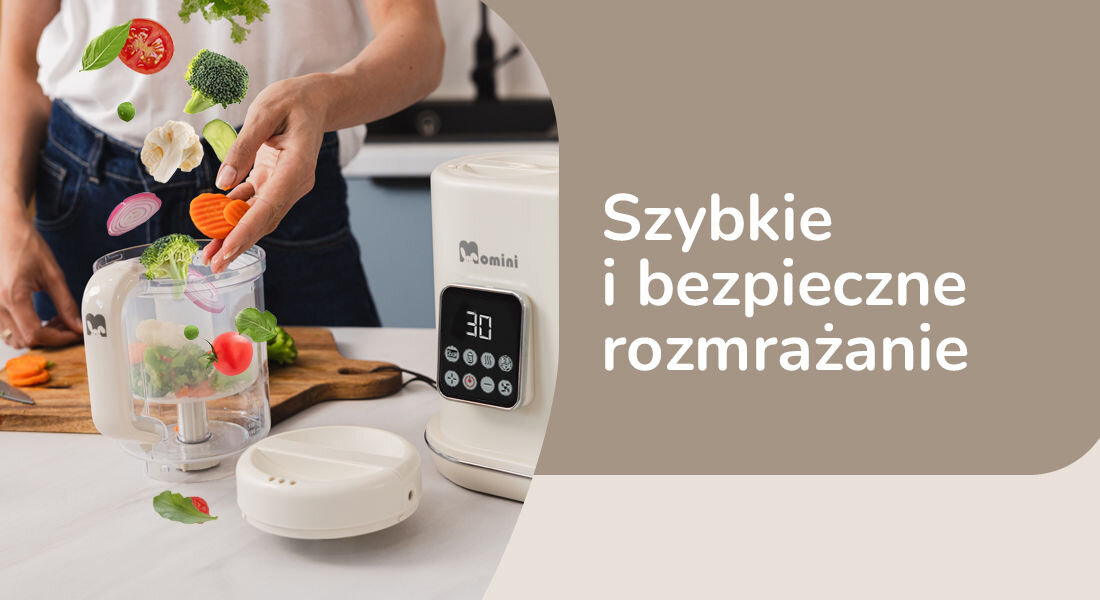MOMINI Minichef parni multiblender, odtaljevanje, nedrseče nogice