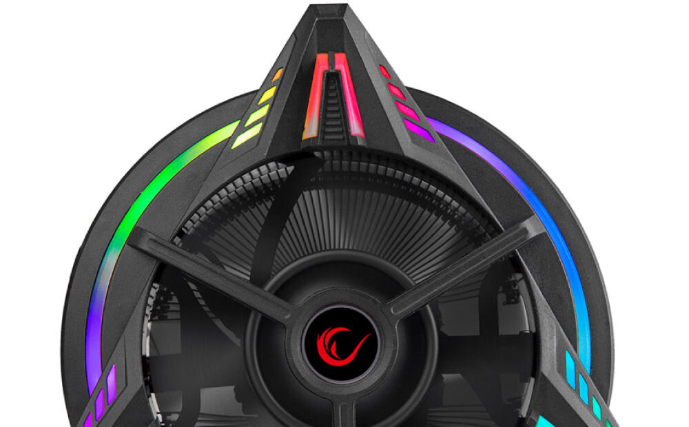 RAMPAGE Chłodzenie procesora CPU COOLBLADE aktywne LGA 1700, AM5 80MM 80-milimetrowy wentylator odprowadzanie ciepła z procesora optymalna temperatura maksymalna prędkość obrotowa 1800obr/min działanie w różnych warunkach pracy technologia RGB wydajność estetyka komponuje sie z każdym zestawem komputerowym