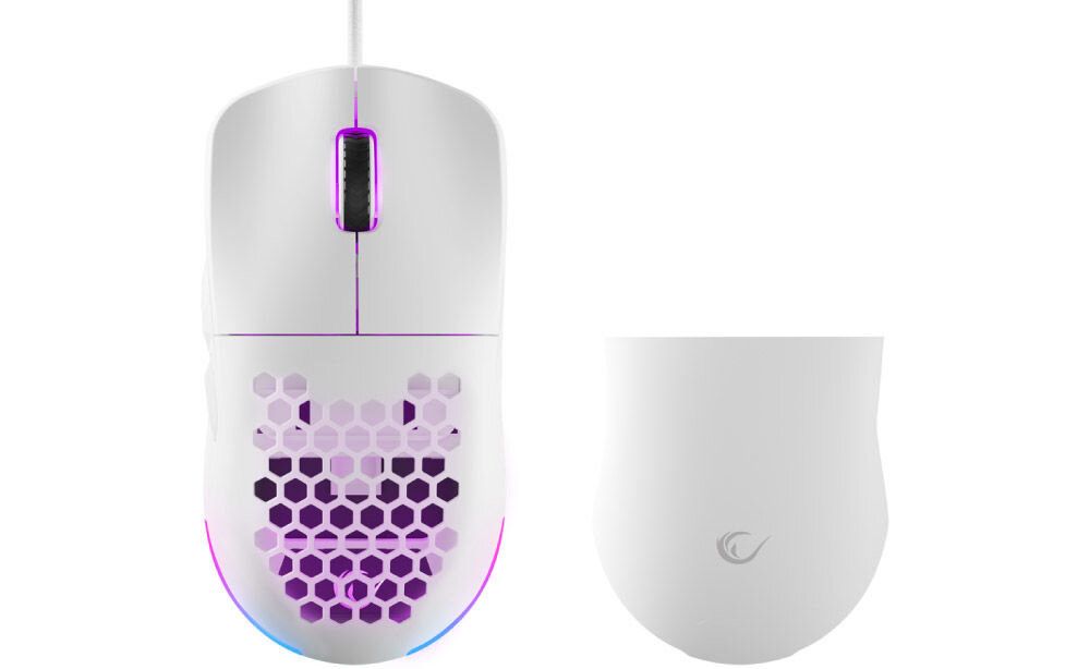 Mysz RAMPAGE Blink Biały podświetlenie RGB efektywny wygląd dostosowanie do własnych upodobań dynamiczne efekty świetlne wyjątkowy klimat miłośnicy estetyki i gamingu