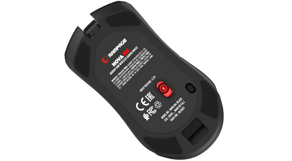 Mysz RAMPAGE Nova M4 Czarny technologia bezprzewodowa pełna swoboda ruchów stabilne połączenie płynność gry bez opóźnień komfort precyzja 