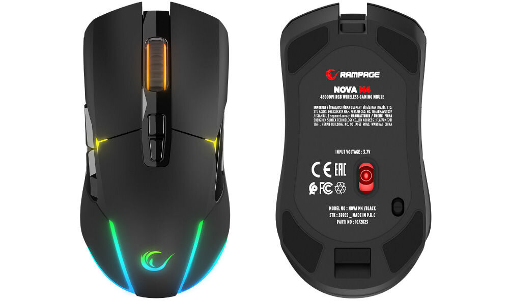 Mysz RAMPAGE Nova M4 Czarny solidna konstrukcja wyjatkowa trwałość gotowa do intensywnego użytkowania codzienne wymagające sesje gamingowe 