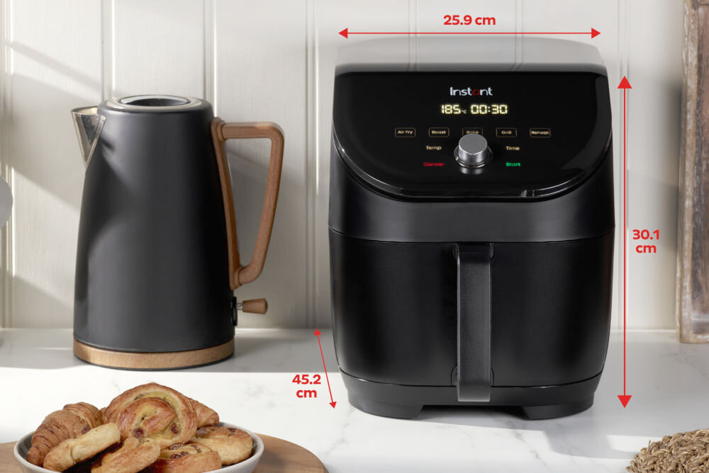 Frytkownica beztłuszczowa INSTANT POT Vortex Slim Srebrny Air Fryer wymiary cyrkulacja powietrza