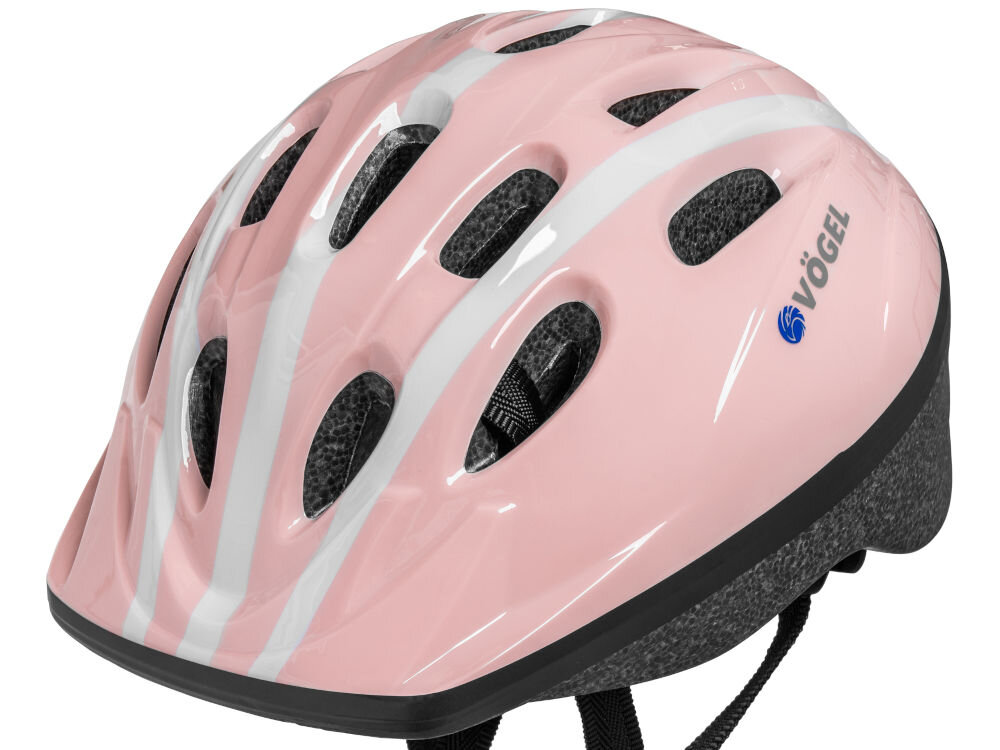 Kask rowerowy VÖGEL VKA-910RSGNS Zielony dla Dzieci (rozmiar S) skosem do przodu widoczme otwory wentylacyjne i logo VÖGEL