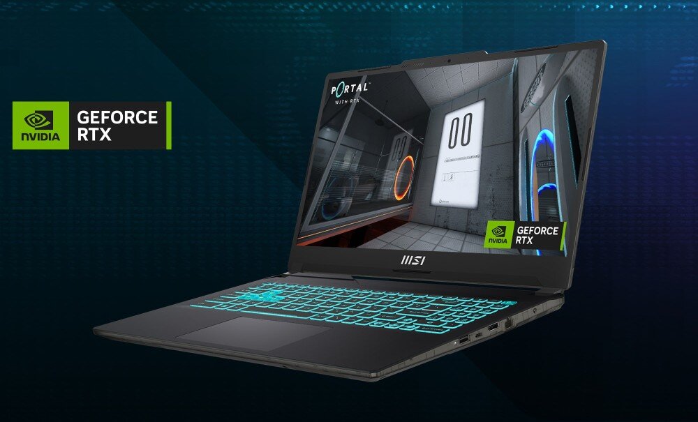 Laptop MSI Cyborg A13VE-1067XPL 15.6 IPS 144Hz i7-13620H 16GB RAM 512GB SSD GeForce RTX4050 karta graficzna architektura technologie DLSS 3 Ray Tracing