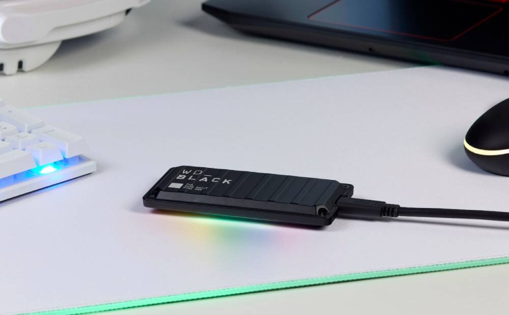 Dysk WD Black P40 Game Drive 1TB SSD podświetlenie efekty kolory oprogramowanie