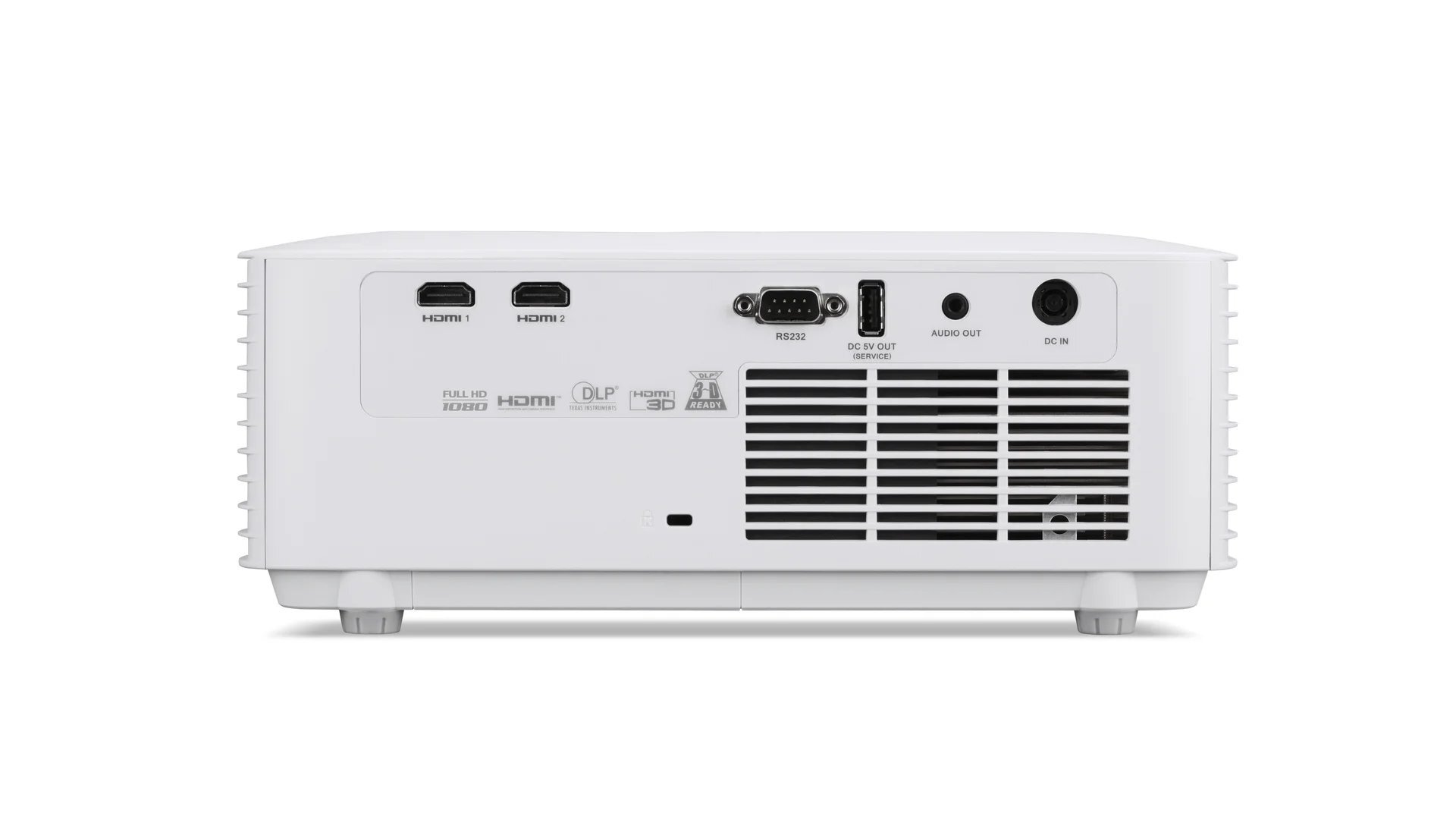 Projektor ACER Vero XL2530 WUXGA 2,9 kg torba transportowa Instant Pack, Projektor Acer XL2530, widok z tyłu, panel ze złączami