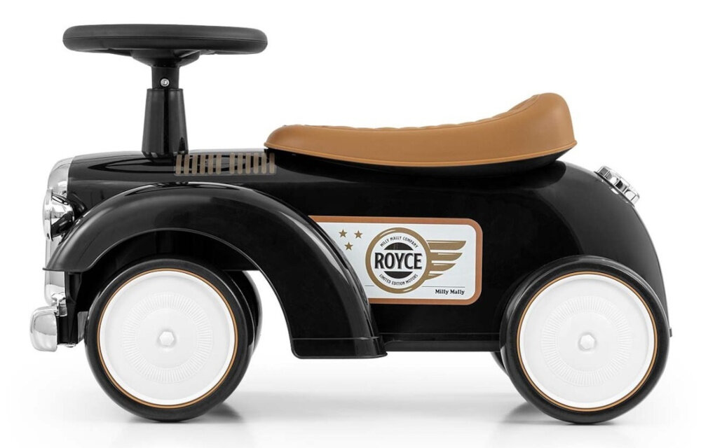Jeździk MILLY MALLY Royce Czarny retro design funkcjonalnosc bezpieczenstwo dla dzieci od 12 do 36 miesiaca zycia