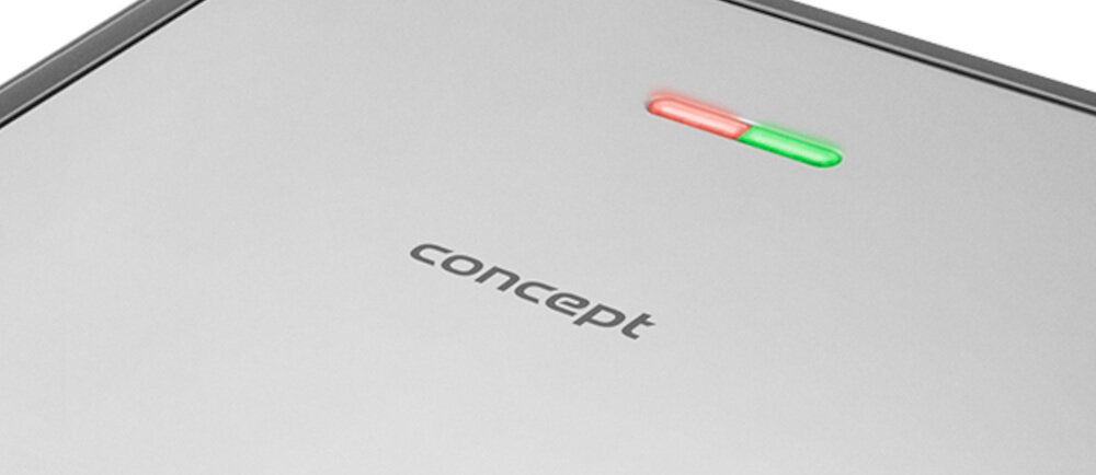 Opiekacz CONCEPT Family trójkąt SV3081 1200W Intuicyjna obsługa Dwie kontrolki czerwona i zielona informacja powiadomienie stan pracy Prosty interfejs