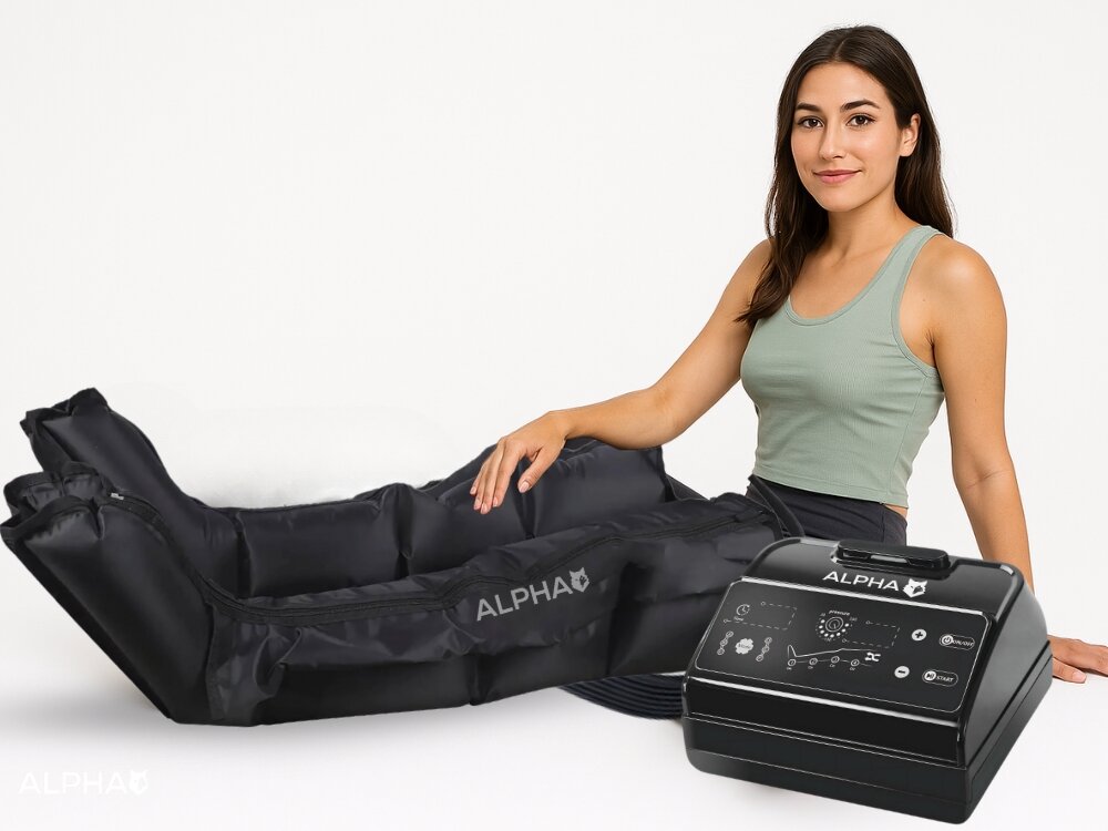 Masażer Limfatyczny do nóg Alpha AMP-04 poprawa komfortu, szybsza regeneracja mięśni, wsparcie jędrności skóry, redukcja cellulitu, lepsze krążenie