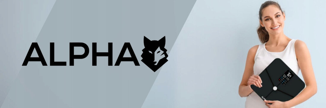 Waga łazienkowa ALPHA Smart Scale Pro wygląd design tło prezentacja wizualizacja Pełna kontrola nad zdrowiem