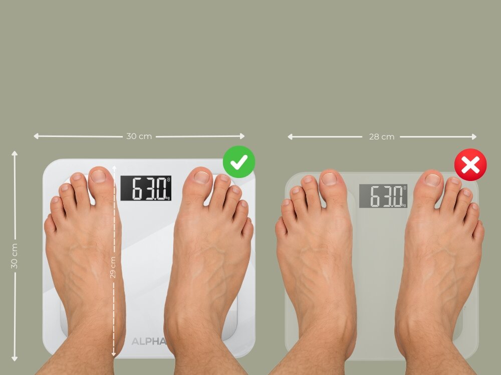 Waga łazienkowa ALPHA Smart Scale wygoda, bezpieczeństwo, stabilna platforma, komfortowe i pewne ważenie