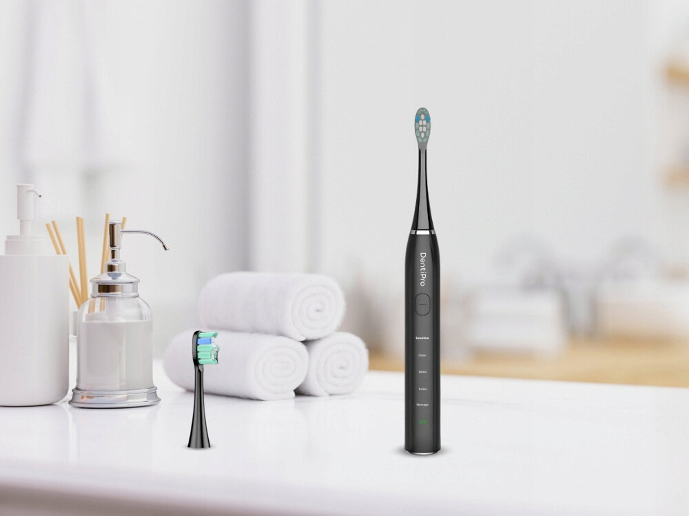Szczoteczka soniczna ALPHA DentiPro Intuicyjne codzienne użytkowanie Wbudowany timer kontrola czas szczotkowania automatyczne wyłączenie proste rozwiązanie nawyki