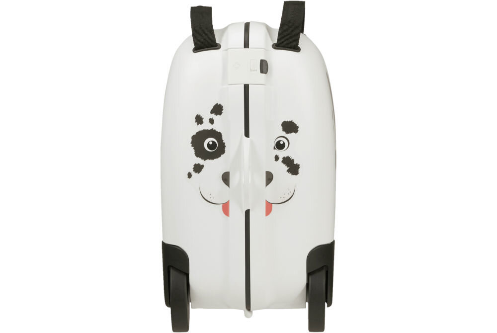 Walizka SAMSONITE Dream2Go Puppy 38 cm Biały 2 w 1 wesoły bagaż fantazyjny pojazd solidne kółka ergonomiczne uchwyty odczepiana smycz pasek na ramię