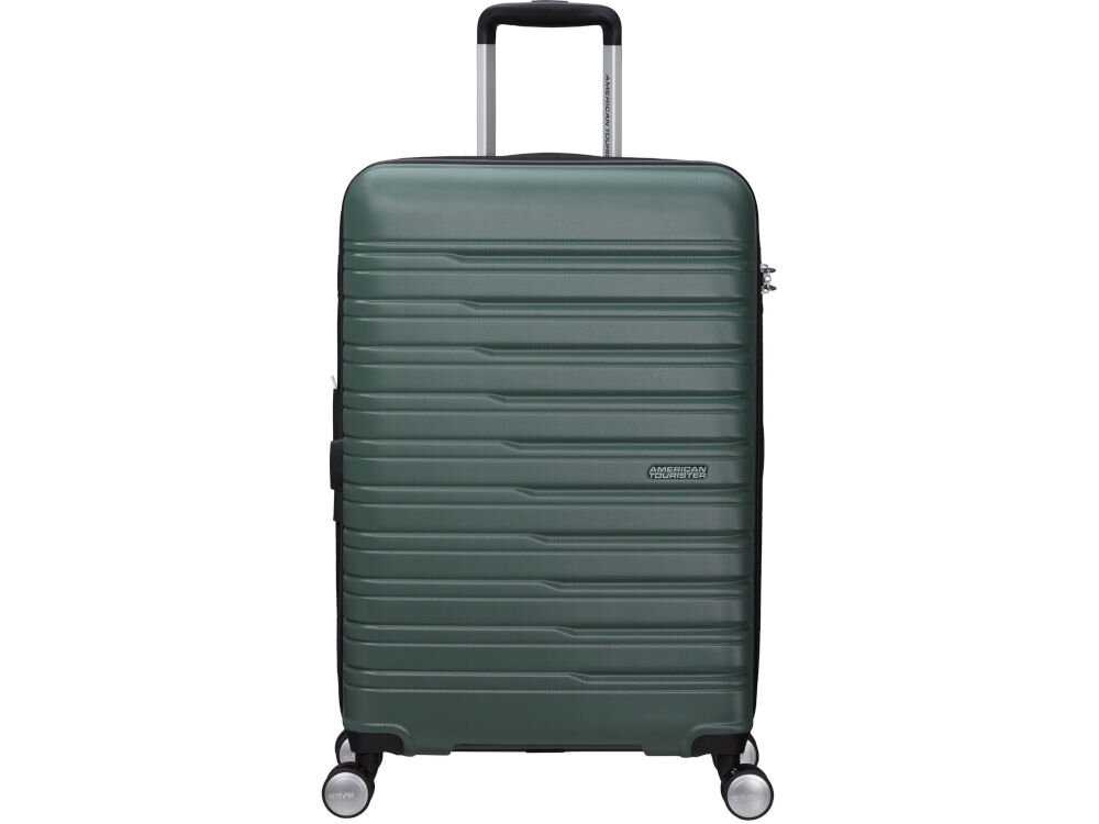 Walizka AMERICAN TOURISTER Flashline 67 cm ciemnozielony tkaniny wykonane z poddanych recyklingowi 17 platikowych butelek technologia Recyclex