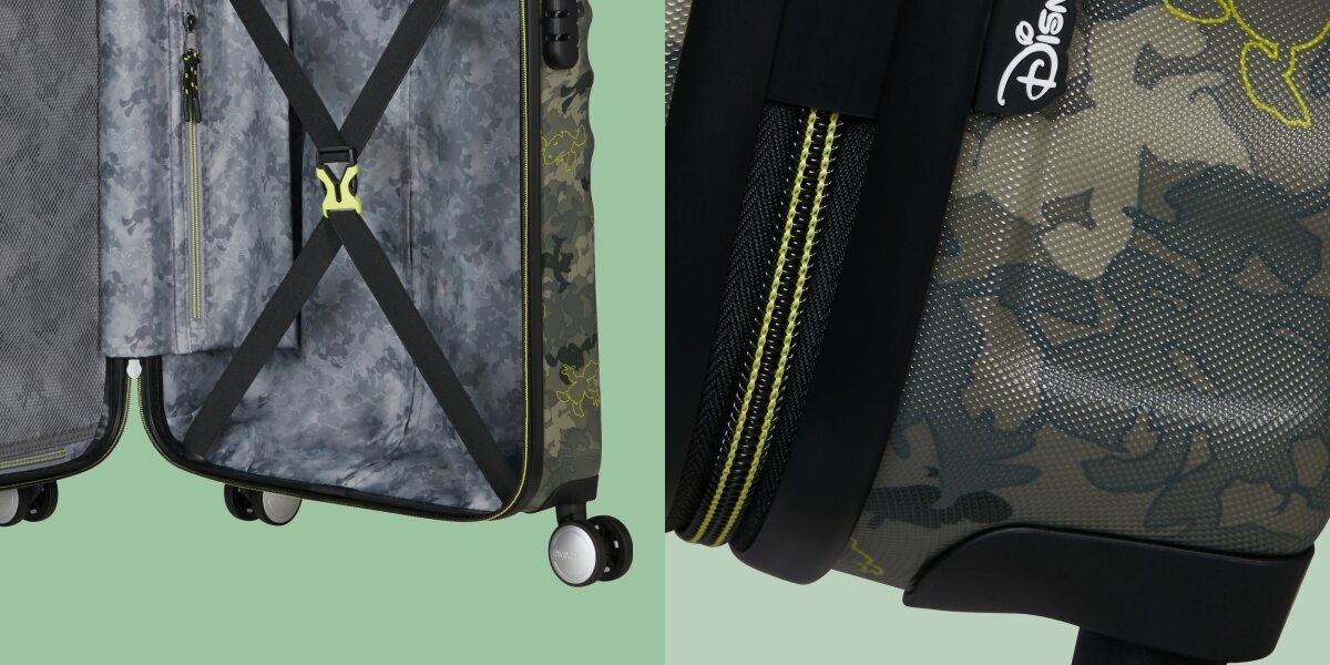 Walizka AMERICAN TOURISTER Wavebreaker Disney Ekologiczny materiał wykonanie z recyklingu plastikowe butelki technologia Recyclex 6 butelek PET